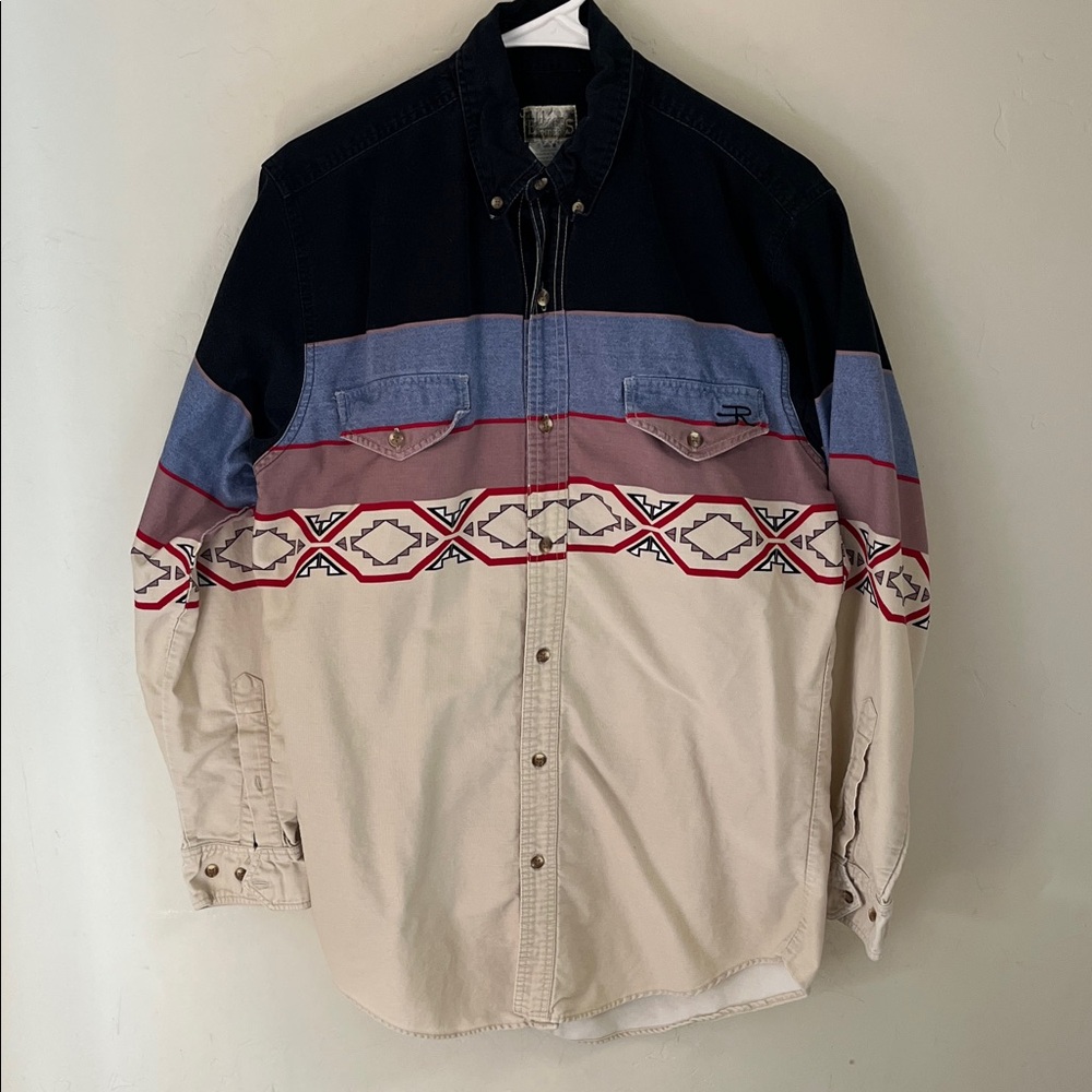 Vintage Express Rider Size M Southwest Long Sleeve Cotton Shirt